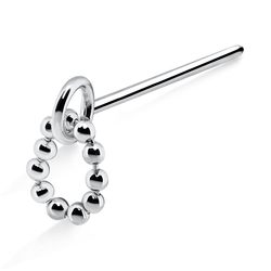 Necklace Shaped Silver Straight Nose Stud NSKA-50